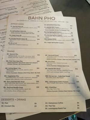 Menu photo 5 Bahn Pho Hoboken, NJ