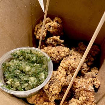 Li Cha Tea - Popcorn Chicken and garlic sauce (amazing) - Bubble Tea Near Me - Northridge, California