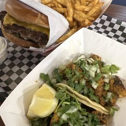 chicken taco BB's Single Cheeseburger chicken taco BB's Single Cheeseburger