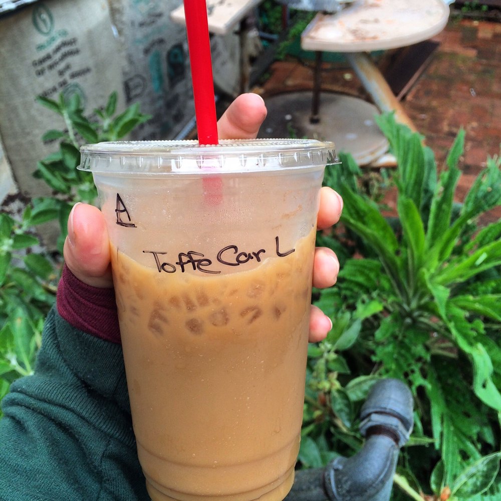 Coffee Break - Toffee caramel late with almond milk (: supposed to be hot, but naturally I go with iced - Coffee & Tea Near Me - Arcata, California Coffee Break - Toffee caramel late with almond milk (: supposed to be hot, but naturally I go with iced - Coffee & Tea Near Me - Arcata, California