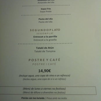 Vilmar - Menú - Mediterranean Near Me - Barcelona, B