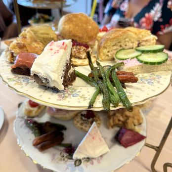 Miss Minerva's Tea Room - Tiered tea sweets and savories - Tea Rooms Near Me - Culpeper, Virginia