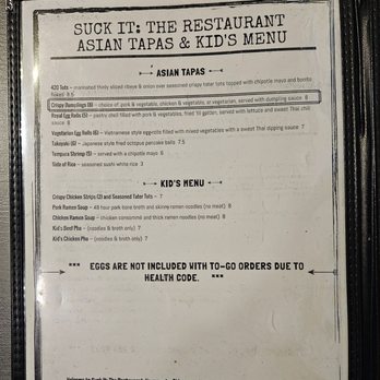 Suck It The Restaurant - Menu - Sushi Bars Near Me - San Antonio, Texas Suck It The Restaurant - Menu - Sushi Bars Near Me - San Antonio, Texas