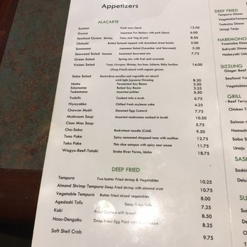 Kirala - Menu pt 1 as of 5/27/17 - Sushi Bars Near Me - Berkeley, California