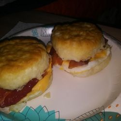 Wendy's - 2 bacon egg and cheese biscuits.