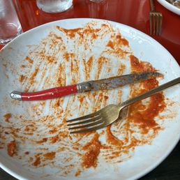 My empty chicken parmesan plate