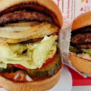 In-N-Out Burger - I think they might be sourcing new pickles. Look at how thick they are. That's a gorgeous burger! - Fast Food Near Me - San Diego, California