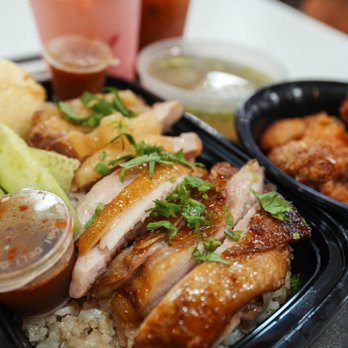 Gai Kitchen - a tray of chicken and rice - Thai Near Me - New York, New York