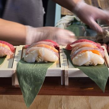 Mujiri - Nigiri combos being prepared. - Japanese Near Me - Hayward, California Mujiri - Nigiri combos being prepared. - Japanese Near Me - Hayward, California
