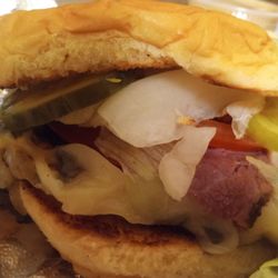 Fully loaded with all allowed vegetables pastrami burger