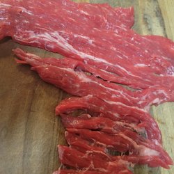 The best fresh Arrachera with fat marbling and sliced thin!