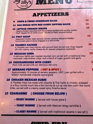 Menu photo 2 Nitallys ThaiMex St. Petersburg, FL Menu photo 2 Nitallys ThaiMex St. Petersburg, FL