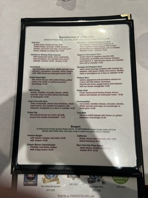 Menu photo 8 Finbars Italian Kitchen Seal Beach, CA