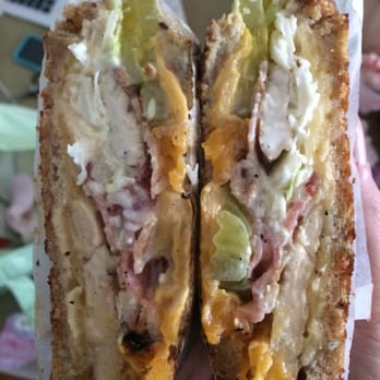 American Melts - My personal creation: Grilled Chicken, Bacon, Pepper Jack, Pickles, Jalapeño Slaw, Horseradish Aioli, Multigrain Wheat. Rad! - Sandwiches Near Me - Kenilworth, New Jersey American Melts - My personal creation: Grilled Chicken, Bacon, Pepper Jack, Pickles, Jalapeño Slaw, Horseradish Aioli, Multigrain Wheat. Rad! - Sandwiches Near Me - Kenilworth, New Jersey