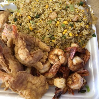 Lawndale Fish Market - 15 fried and 15 grilled shrimp with fried rice. - Chinese Near Me - Houston, Texas Lawndale Fish Market - 15 fried and 15 grilled shrimp with fried rice. - Chinese Near Me - Houston, Texas