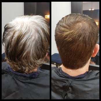 CarrieCuts - Hair by Carrie. Before and after. Men's haircut and permanent gray coverage. - Men's Hair Salons Near Me - Chicago, Illinois