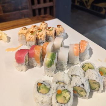 Hanasato Japanese Cuisine - Left  Right: Diablo, Rainbow, Veggie - Japanese Near Me - Denton, Texas