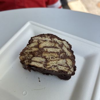 LeVant Dessert - Cookie Fudge (minus a 3 year old's nibble). Absolutely decadent. Also surprisingly soft but it's heavy (made an audible thunk on the table) - Desserts Near Me - Menlo Park, California LeVant Dessert - Cookie Fudge (minus a 3 year old's nibble). Absolutely decadent. Also surprisingly soft but it's heavy (made an audible thunk on the table) - Desserts Near Me - Menlo Park, California