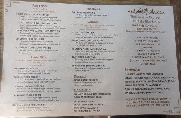 Menu photo 4 Thai Cuisine Express Redding, CA Menu photo 4 Thai Cuisine Express Redding, CA
