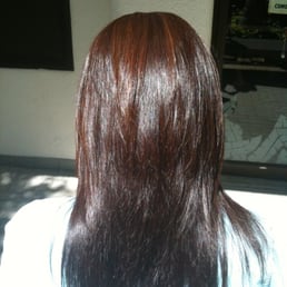 Lori's hair after Brazilian Blowout treatment from Amy A. at Monica Ra Salon. Call 554-0928 to schedule appt. Lori's hair after Brazilian Blowout treatment from Amy A. at Monica Ra Salon. Call 554-0928 to schedule appt.