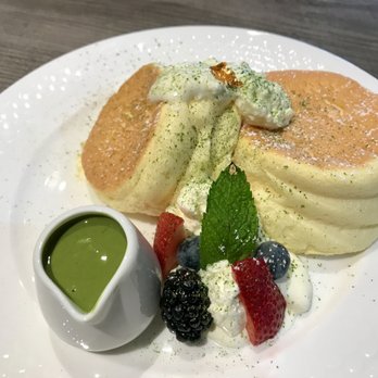 Cafe N One - matcha souffle pancakes - Desserts Near Me - Markham, Ontario