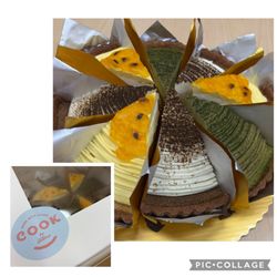 Cook by Hitomi - Passion fruit, Chocolate, Macha (green tea) Mont Blanc cakes