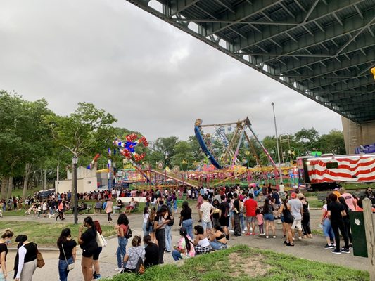 Photo of Astoria Park - Astoria, NY, US. Porta potties overfilled with