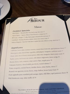 Menu photo 2 The Arbour Pasadena, CA Menu photo 2 The Arbour Pasadena, CA