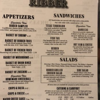 The Scioto Ribber - Menu - New American Near Me - Portsmouth, Ohio