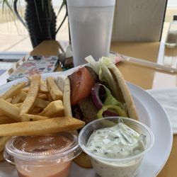 BC Chicken - Gyro Sandwich with tzatziki sauce and Fries