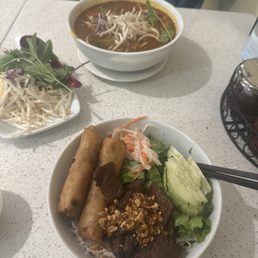 Bun Bo hue and vegan Bbq Vermicelli bowl Bun Bo hue and vegan Bbq Vermicelli bowl