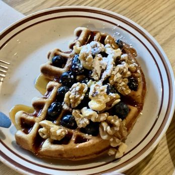 Funk 'n Waffles - Banana bread waffle w blueberries & walnuts - New American Near Me - Syracuse, New York