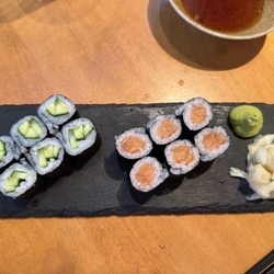 Osaka's - Cucumber and salmon sushi