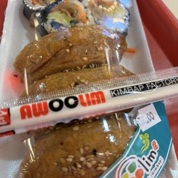 Awoolim - Fishcake gimbap and rice filled fried tofu packets. - Korean Near Me - Los Angeles, California