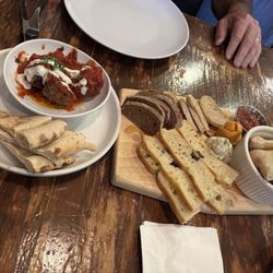 Mediterranean meatballs and bread plate