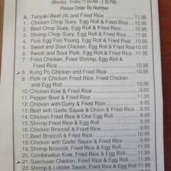 Newest updated lunch special menu