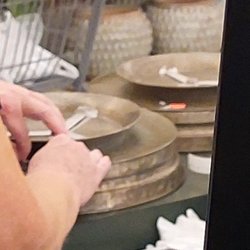 Hobby Lobby - Employee pulling off the bar code noting it was a 3-piece set after I called them on being fraudulent, unethical and is false advertising.