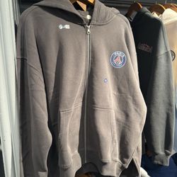 Hollister - Paris Saint Germain Brown Zip Up Hoodie.