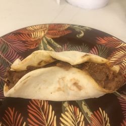 El Charro Amigo #2 - To stand up on its own to reheat, you know this taco's chock full and chunky. Bean/chorizo again & my boss loved the balance of ingredients.