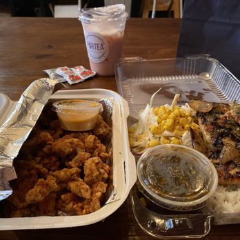 Purtea - Grilled Teriyaki Chicken Over Rice, Popcorn Chicken and Strawberry Iced Milk. - Bubble Tea Near Me - San Francisco, California Purtea - Grilled Teriyaki Chicken Over Rice, Popcorn Chicken and Strawberry Iced Milk. - Bubble Tea Near Me - San Francisco, California