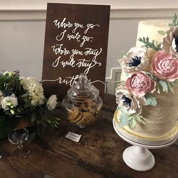 Cup A Dee Cakes - a wedding cake and a sign - Caterers Near Me - Tunnel Hill, Georgia