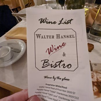 Walter Hansel Wine & Bistro - Check out the proprietor's selection on the wine list - Wine Bars Near Me - Santa Rosa, California Walter Hansel Wine & Bistro - Check out the proprietor's selection on the wine list - Wine Bars Near Me - Santa Rosa, California