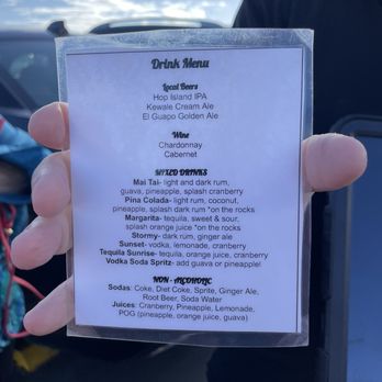 Calypso Charters - Drink menu - Snorkeling Near Me - Wailuku, Hawaii