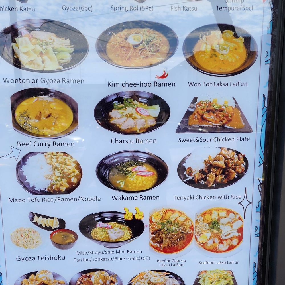 Shaka Noodle - menu on window - Ramen Near Me - Aiea, Hawaii Shaka Noodle - menu on window - Ramen Near Me - Aiea, Hawaii