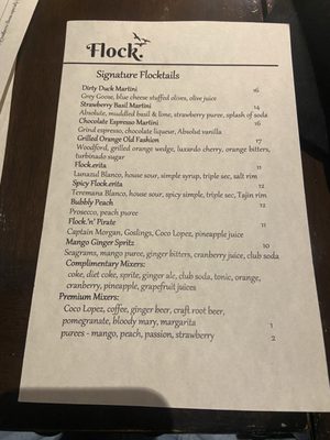 Menu photo 2 Flock. Mooresville, NC