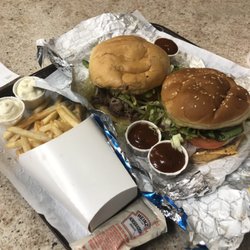 Roney's - "Big" roast beef, Lucky R(fixed up), "large" fries, sauces