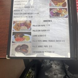 La Guanaquita - Menu