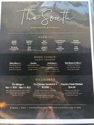 Menu photo 2 The South Wylie, TX Menu photo 2 The South Wylie, TX