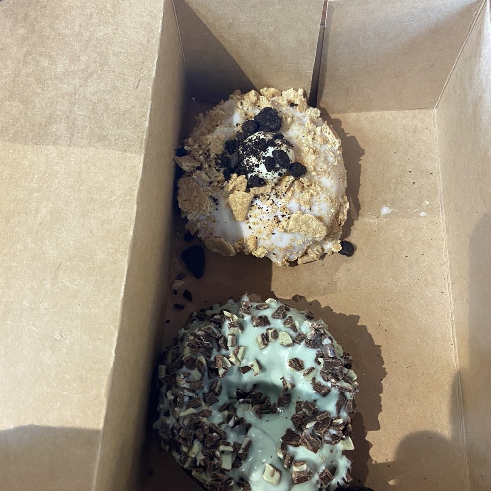 Hurts Donut Company - Andes mint and Chocolate Cheesecake Donuts - Donuts Near Me - Omaha, Nebraska Hurts Donut Company - Andes mint and Chocolate Cheesecake Donuts - Donuts Near Me - Omaha, Nebraska