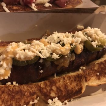 Dog Haus - Sandy - Jalapeños corona cheese and grilled onions. Pretty good - New American Near Me - Sandy, Utah